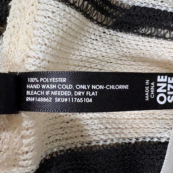 Torrid One Size Ruana Cardigan Sweater Ivory & Black Stripe Kimono Poncho Boho - Picture 5 of 12